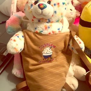 Build A Bear Ice cream Bear with back pack.
